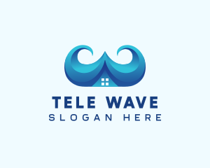 House Wave Water logo design