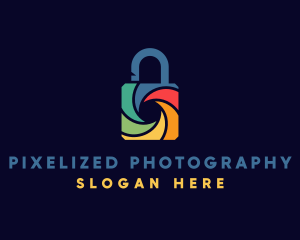 Rainbow Shutter Padlock logo design