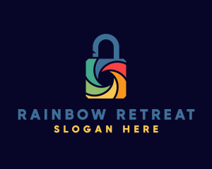 Rainbow Shutter Padlock logo design