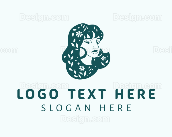 Floral Hair Beauty Salon Logo