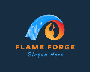 Cold Ice Flame logo design