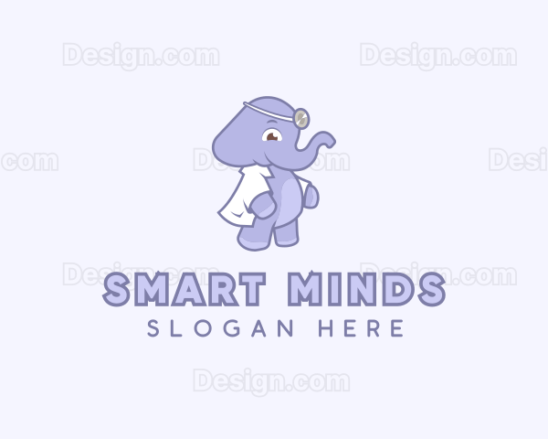 Elephant Pediatrician Doctor Logo