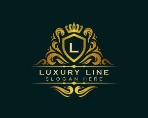 Luxury Ornament Crown Shield logo design