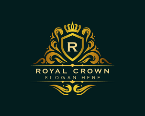 Luxury Ornament Crown Shield logo design