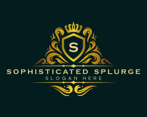 Luxury Ornament Crown Shield logo design