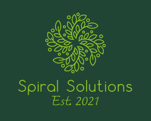 Spiral Green Leaf logo design