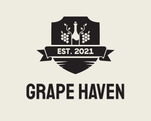 Grape Wine Badge logo design