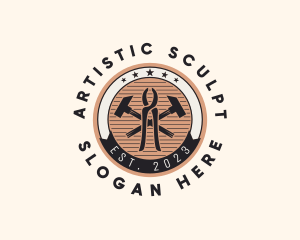 Wood Sculpting Badge logo design