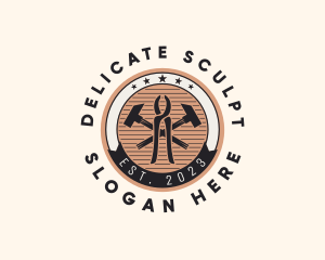 Wood Sculpting Badge logo design