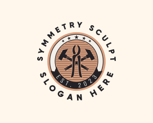 Wood Sculpting Badge logo design