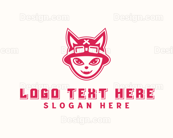 Cartoon Feline Cat Logo