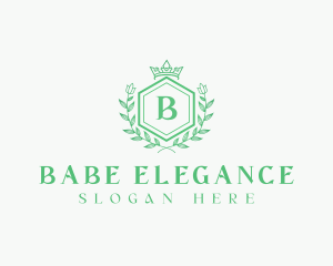 Elegant Floral Crown logo design