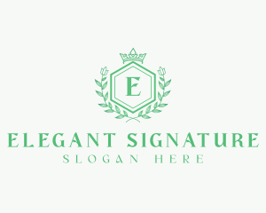 Elegant Floral Crown logo design