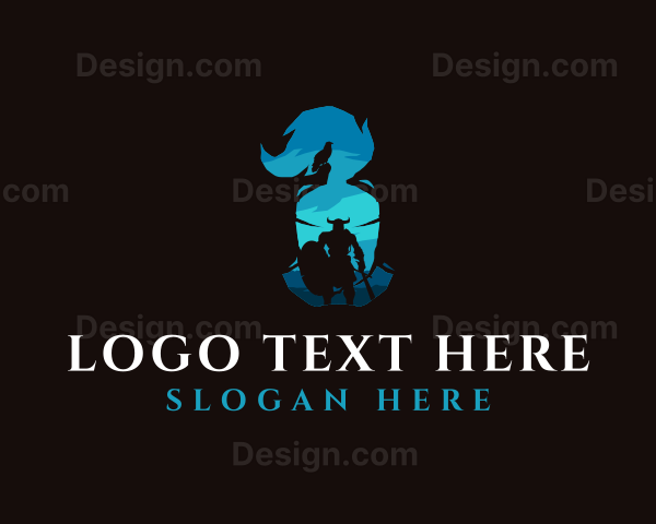 Medieval Viking Warrior Logo