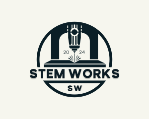 Laser Metalworks Fabrication logo design