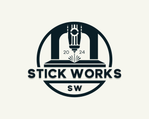 Laser Metalworks Fabrication logo design