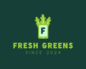 Organic Lettuce Phone logo design