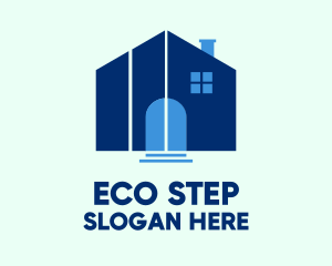 Blue House Steps logo design