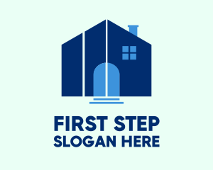 Blue House Steps logo design