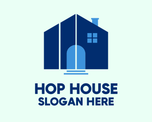 Blue House Steps logo design