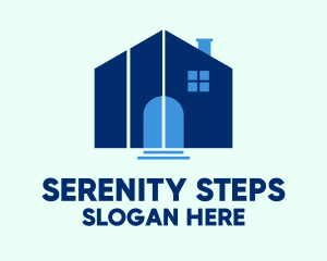 Blue House Steps logo design