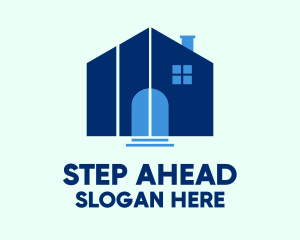 Blue House Steps logo design