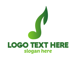 Music - Green Leaf Music logo design