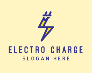 Blue Electric Plug logo design