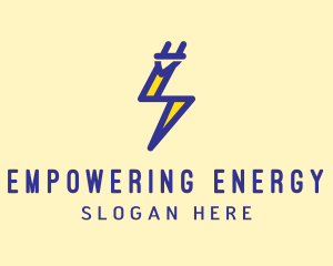 Blue Electric Plug logo design