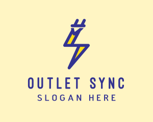 Blue Electric Plug logo design