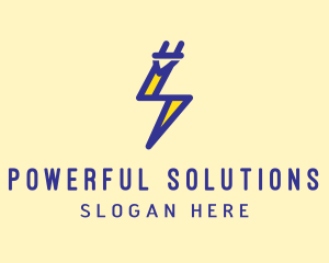 Blue Electric Plug logo design