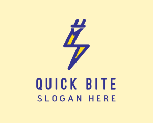 Blue Electric Plug logo design