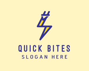 Blue Electric Plug logo design