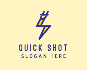 Blue Electric Plug logo design