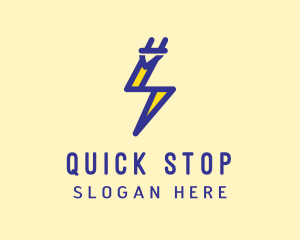 Blue Electric Plug logo design