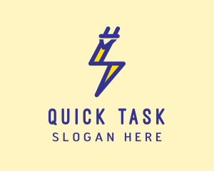 Blue Electric Plug logo design