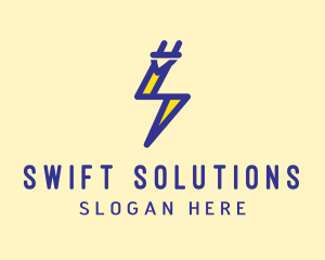 Blue Electric Plug logo design