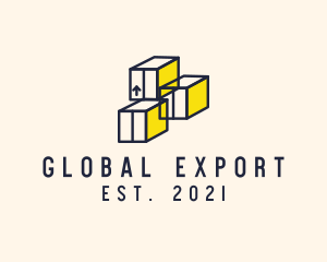 Container Freight Imports logo design