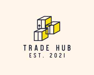 Container Freight Imports logo design