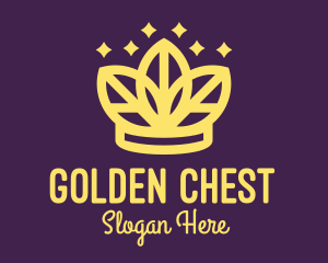 Golden Crown Leaf logo design