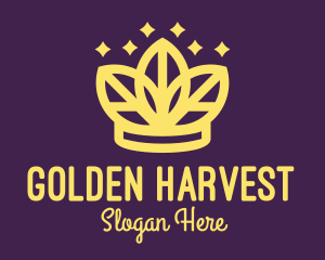 Golden Crown Leaf logo design