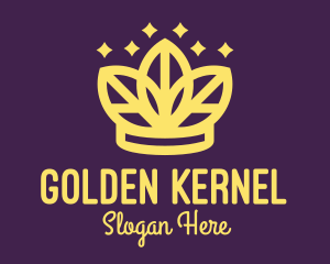 Golden Crown Leaf logo design