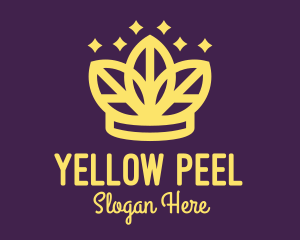 Golden Crown Leaf logo design