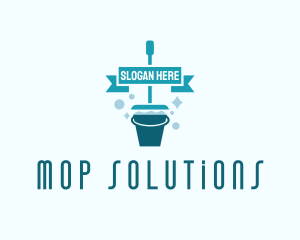 Housekeeping Mop Bucket  logo design