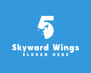 Aviation Flight Number 5 logo