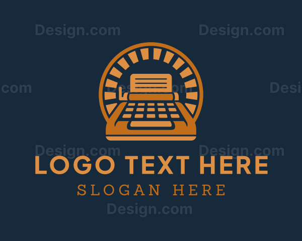 Retro Document Typewriter Logo