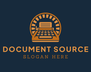 Retro Document Typewriter logo