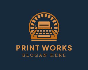 Retro Document Typewriter logo