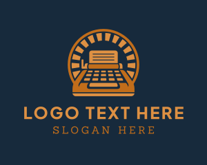 Editorial - Retro Document Typewriter logo design