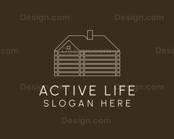 Minimalist Log Cabin Logo